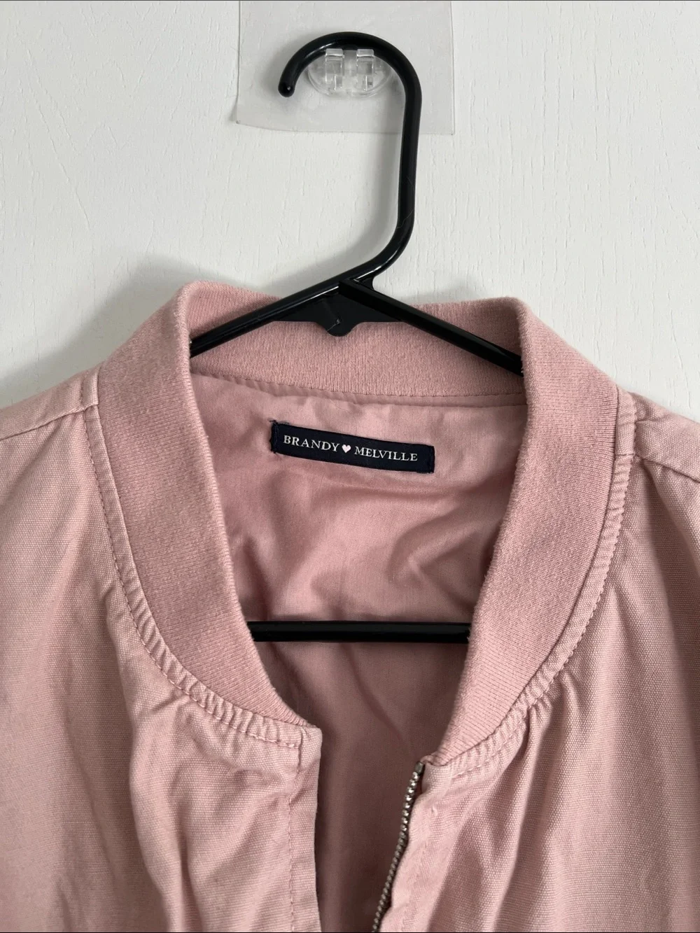 Brandy Melville Kasey Bomber Jacket Light Pink Size Small